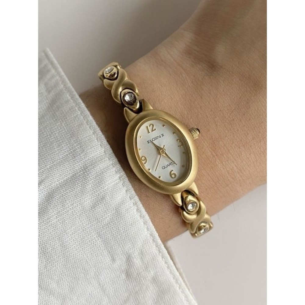 Elgin Ladies Rhinestone Watch (needs battery)